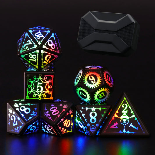 DND Light up Dice, Dungeons and Dragons Dice Set LED Dice Dice, Rechargeable Polyhedral Glow in The Dark Dice for Ttrpg Role Playing Game RGB
