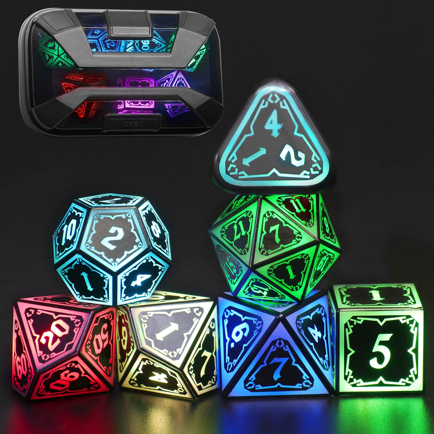 DND Dice Wireless Charging LED Dice Rechargeable Light up Dice Set