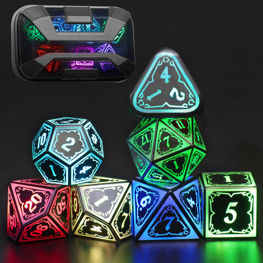 DND Dice Wireless Charging LED Dice Rechargeable Light up Dice Set