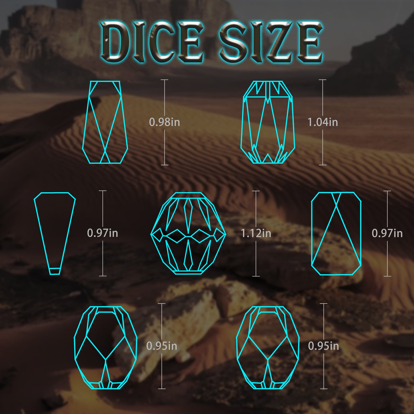 Metal Dice Set D&D Polyhedral DND Dice Set with Cardboard Box Unique Cool Stonehenge Theme RPG Dice-Blue