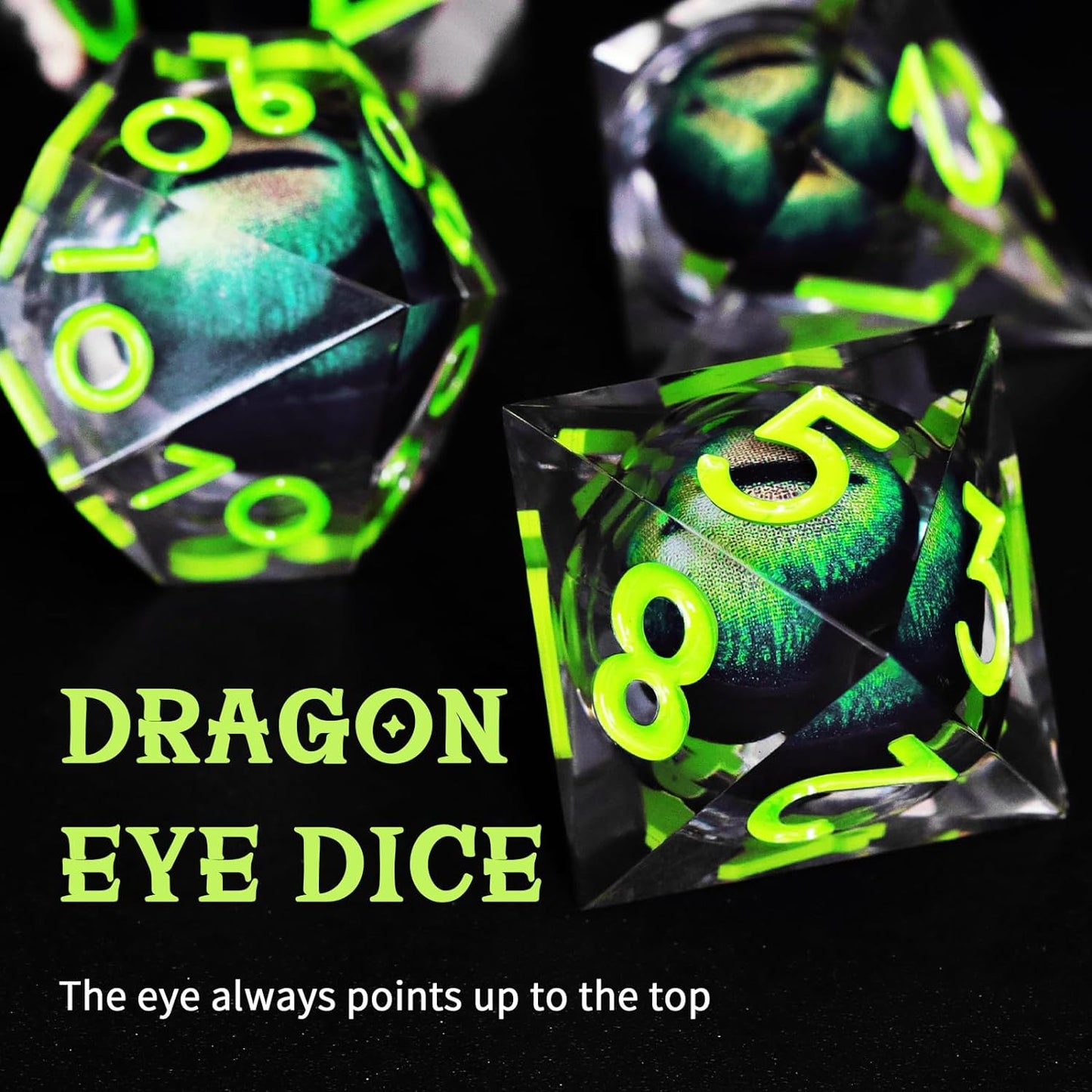 Green-D&D Sharp Edge Resin Dice Set