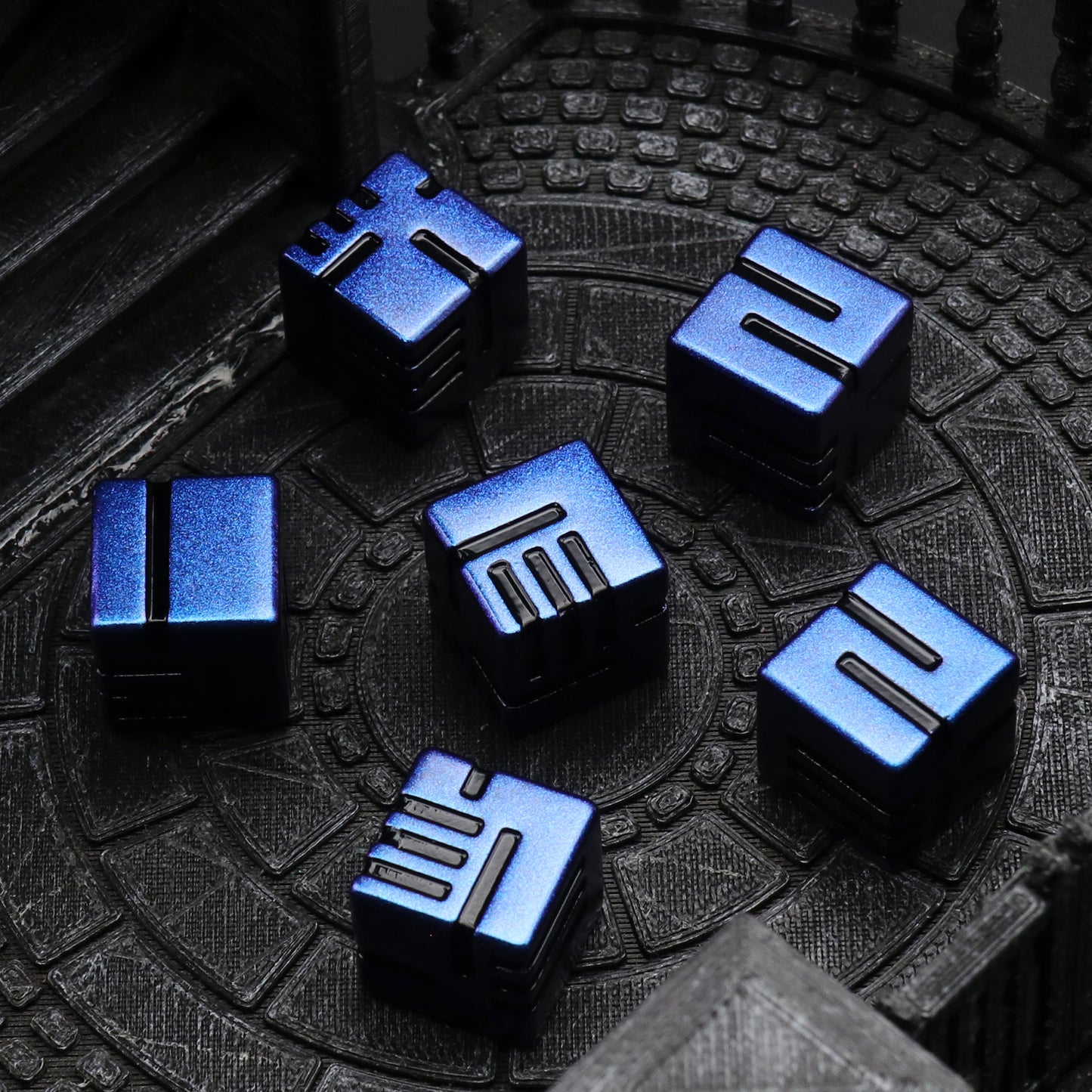 D6 Metal Dice, 16mm 6Pcs/Set Technology Dice Redesigned Concept Dice for Dungeons and Dragons Dice rpg Tabletop Games