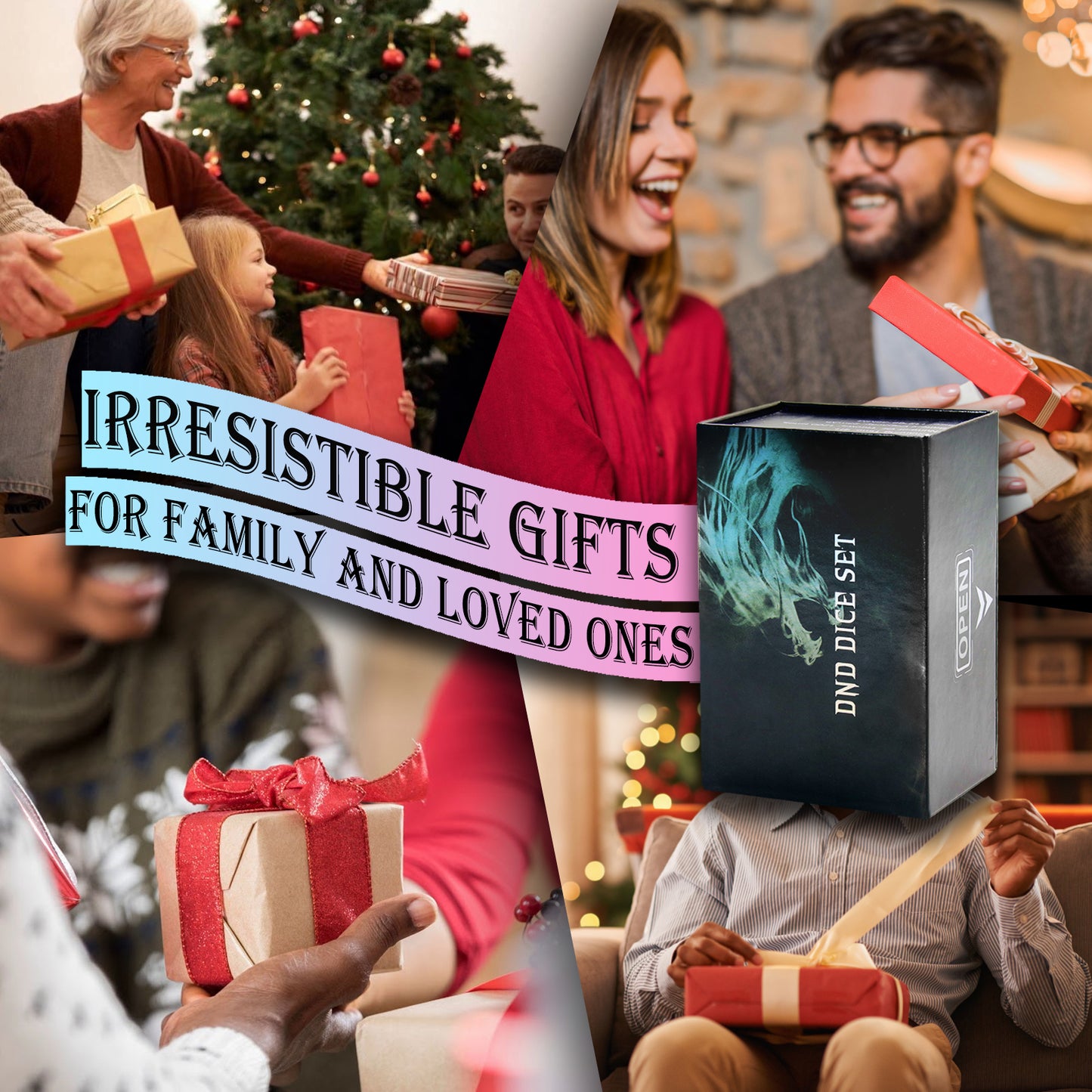 LED DND Dice Set Rechargeable, Cool Light up Dice Wireless Charging for Dungeons n Dragons, Polyhedral Role Playing Dice DnD Gifts(RGB-Shackles)