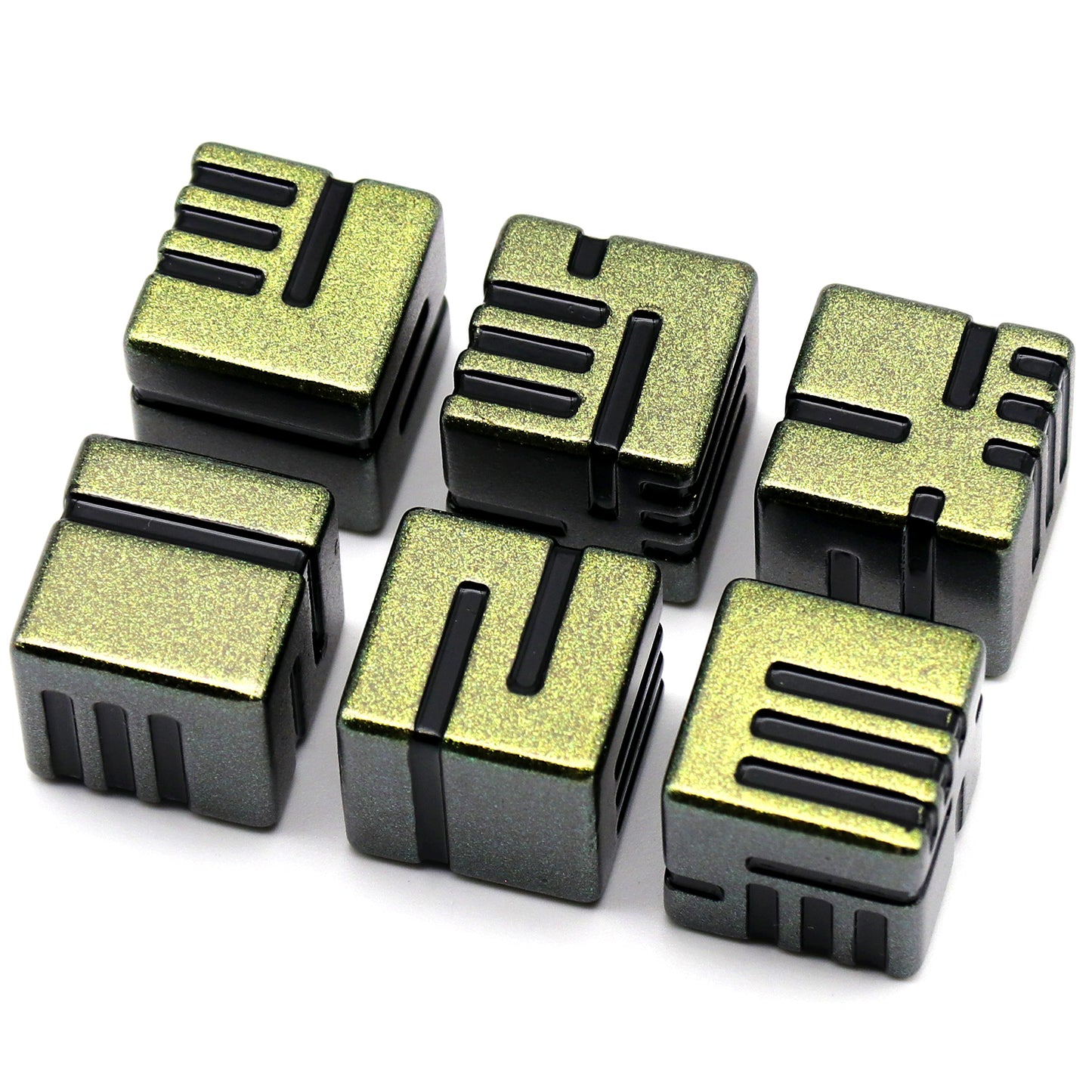Cubes Metal Dice Set, 6 Sided Dice 6 Pieces Solid Metal Game Dice - Retro Yellow