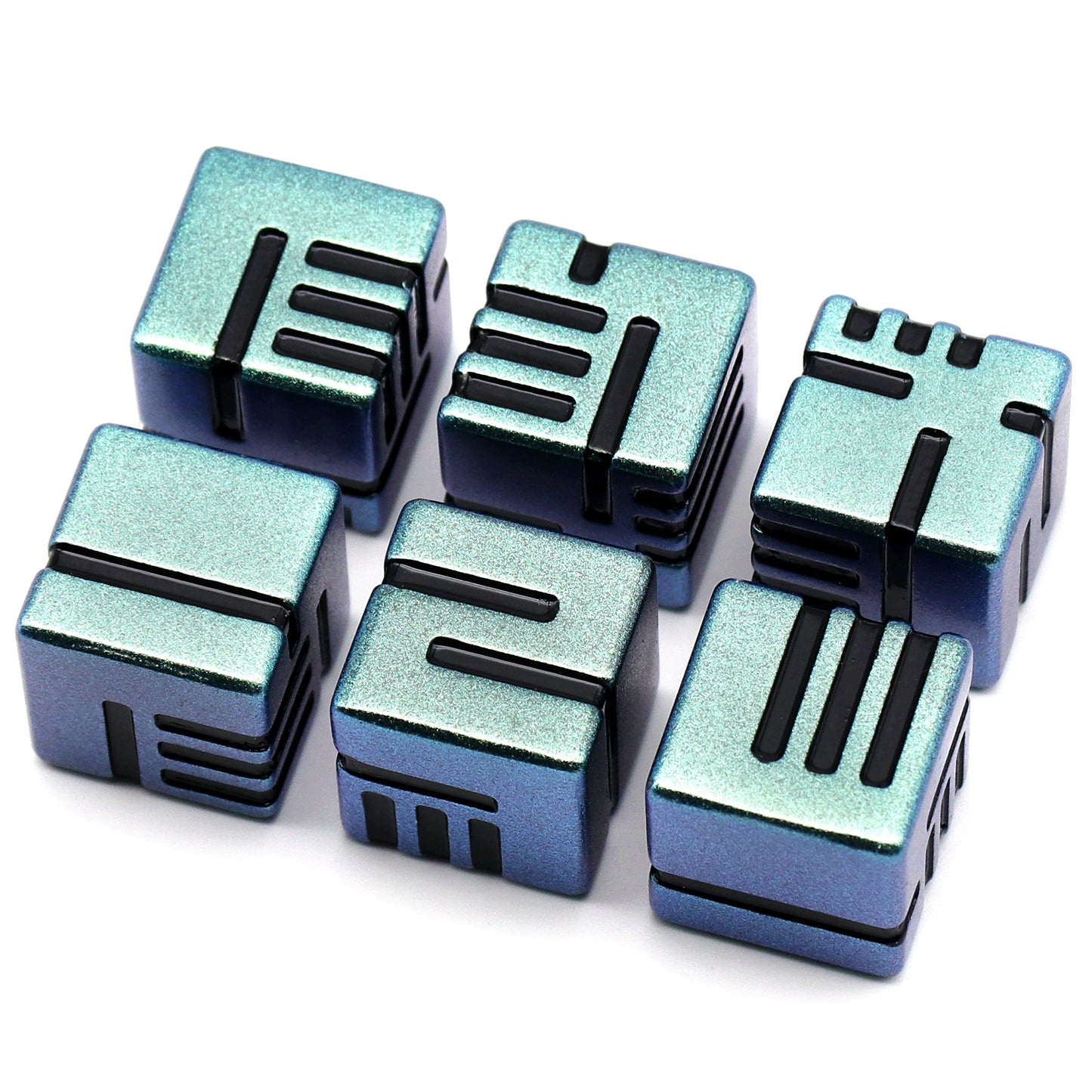 D6 DND Dice Set, 6 Sided Dice 6 Pieces Metal Game Dice - Retro light Green