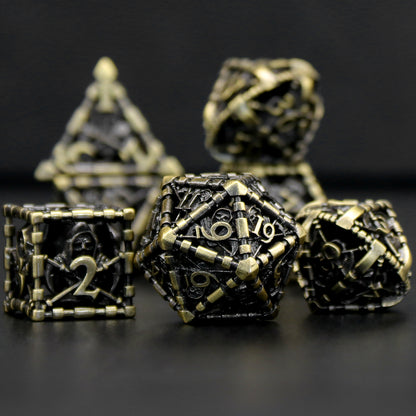 Reaper DND Dice, Dungeons and Dragons Dice Metal Polyhedral Dice Set Role Playing D&D Dice - Bronze