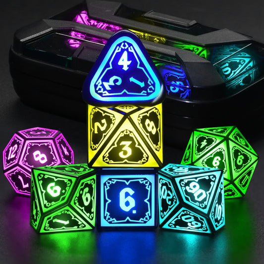Astral Shard Black-DND LED Dice Rechargeable Light up Dice Set