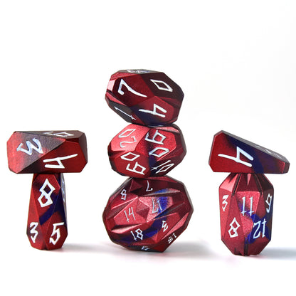 Metal Dice DND Polyhedral Dice Set Stonehenge Theme RPG Dice-Black Red