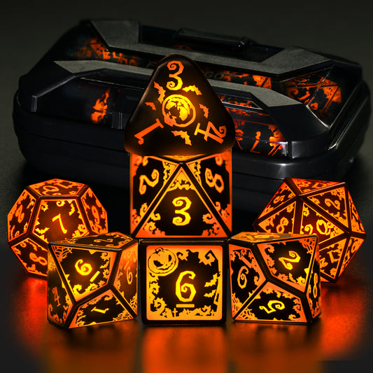 Pumpkin Orange-Wireless Light Up DND Dice Set