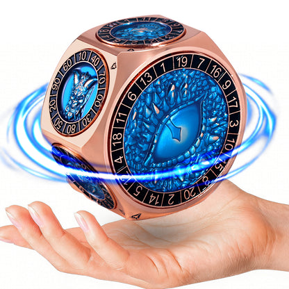 ZHOORQI 8-in-1 Metal DND Dice Set with 3D Monster Engravings(Copper Blue)