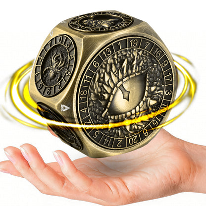Metal Spinner Dice with Monster Engravings-Bronze