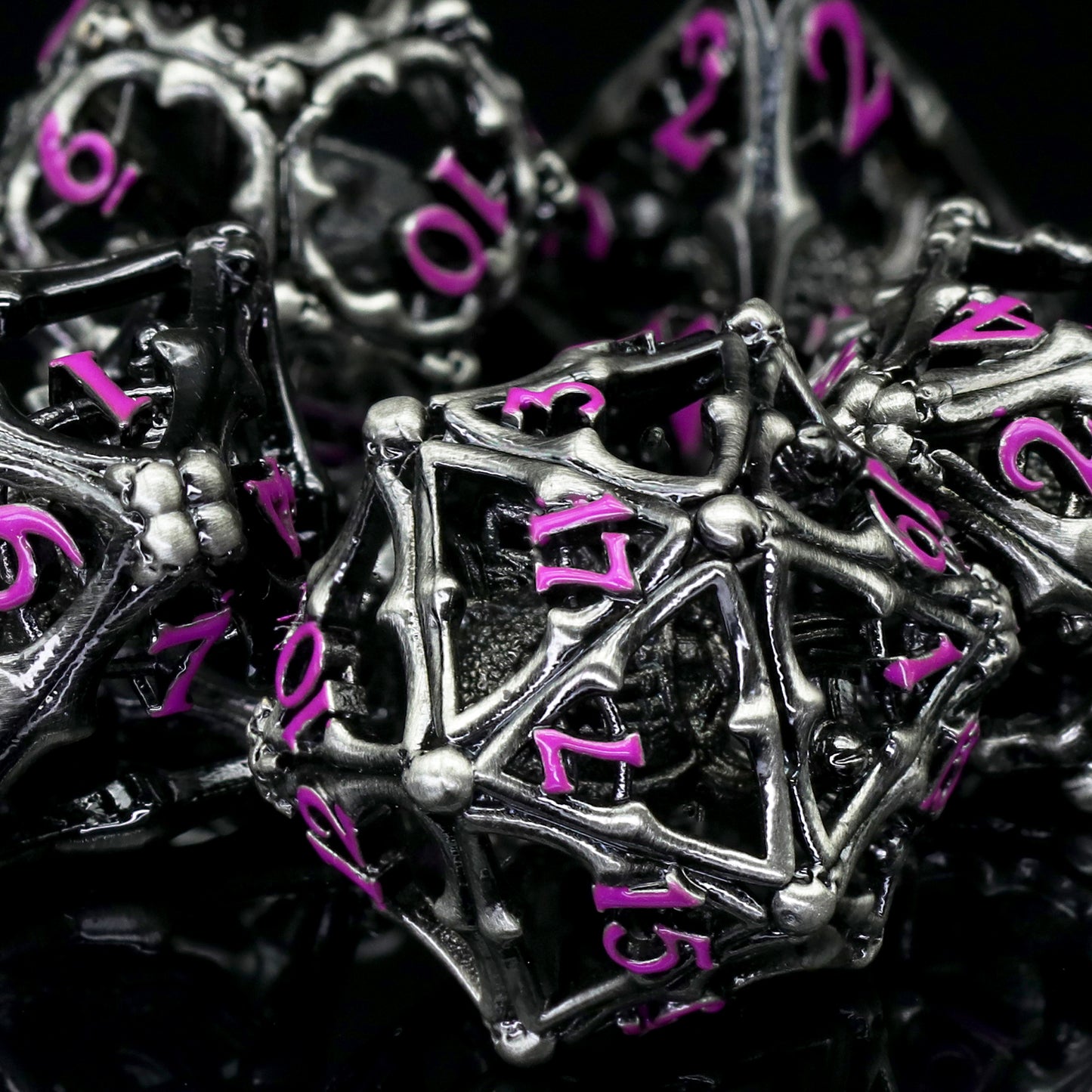 3D Eye Monster DND Metal Dice,7PC/Set Dice for Dungeons and Dragons Dices Polyhedral Dice - Purple Number