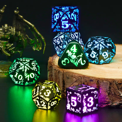Rose RGB-Light up D&D Dice Set RGB DND Dice 7-Color