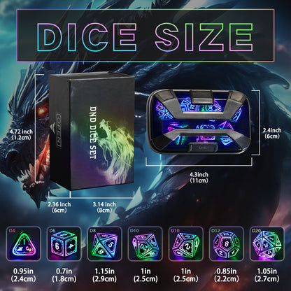 Light Up Dice Set D and D for Dungeons and Dragons 4 in 1 Color, Cool LED DND Dice with Charging Box Rechargeable Polyhedral Role Playing Dice for DND Gifts RPG (Astral Shard Mixed Colors)