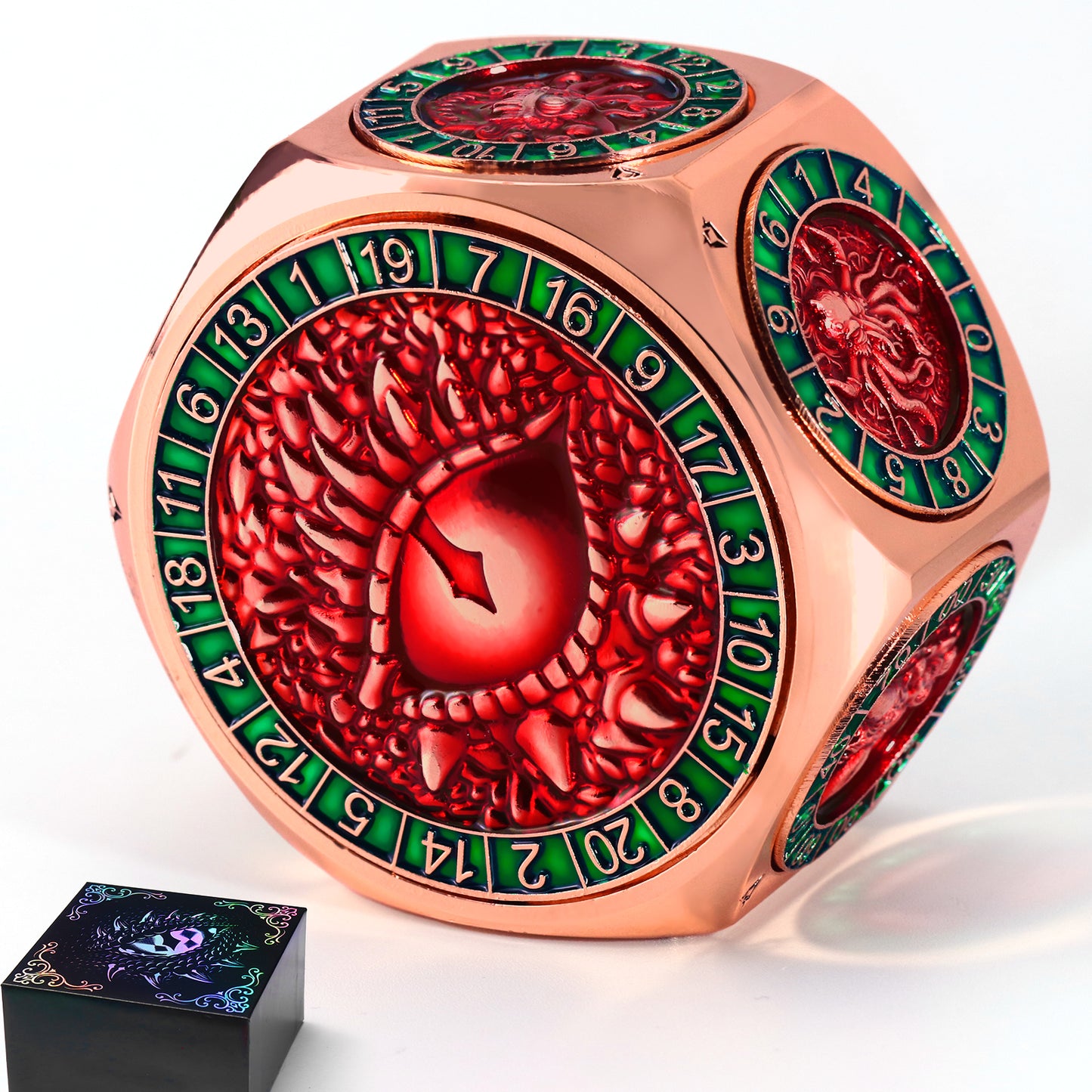 Metal Spinner Dice with Dual D20(Copper Red)