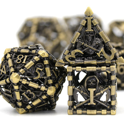 Reaper DND Dice, Dungeons and Dragons Dice Metal Polyhedral Dice Set Role Playing D&D Dice - Bronze