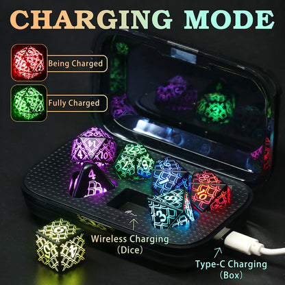 RGB-Dragon Scale-Rechargeable DND Dice Set, Role Playing Dice D&D Gifts