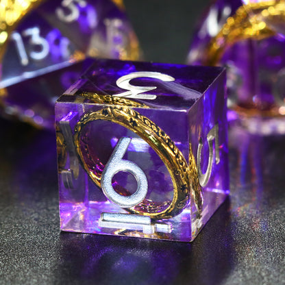 Mystery Dice Set for DND - 7PCS Random Style Resin Polyhedral Dice with Gifts Case