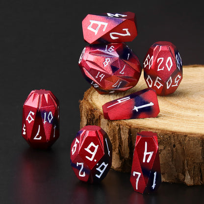 Metal Dice DND Polyhedral Dice Set Stonehenge Theme RPG Dice-Black Red