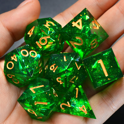 Mystery Dice Set for DND - 7PCS Random Style Resin Polyhedral Dice with Gifts Case