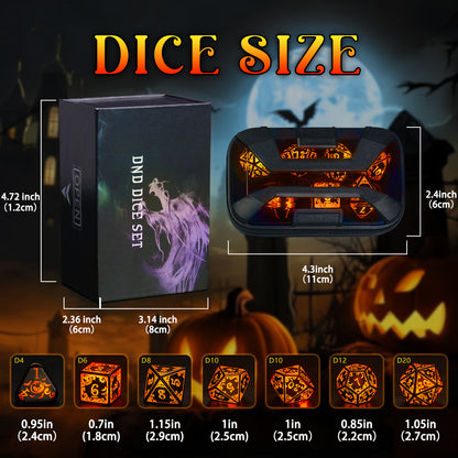 Pumpkin Orange-Wireless Light Up DND Dice Set