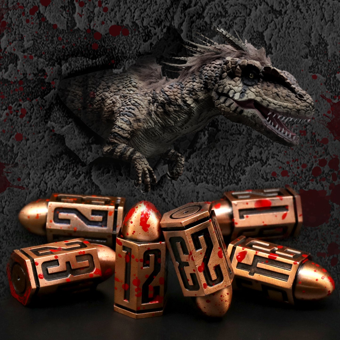6 Pcs Bullet Metal Dice Set D6 Dice 6 Sided Dice - Copper Red