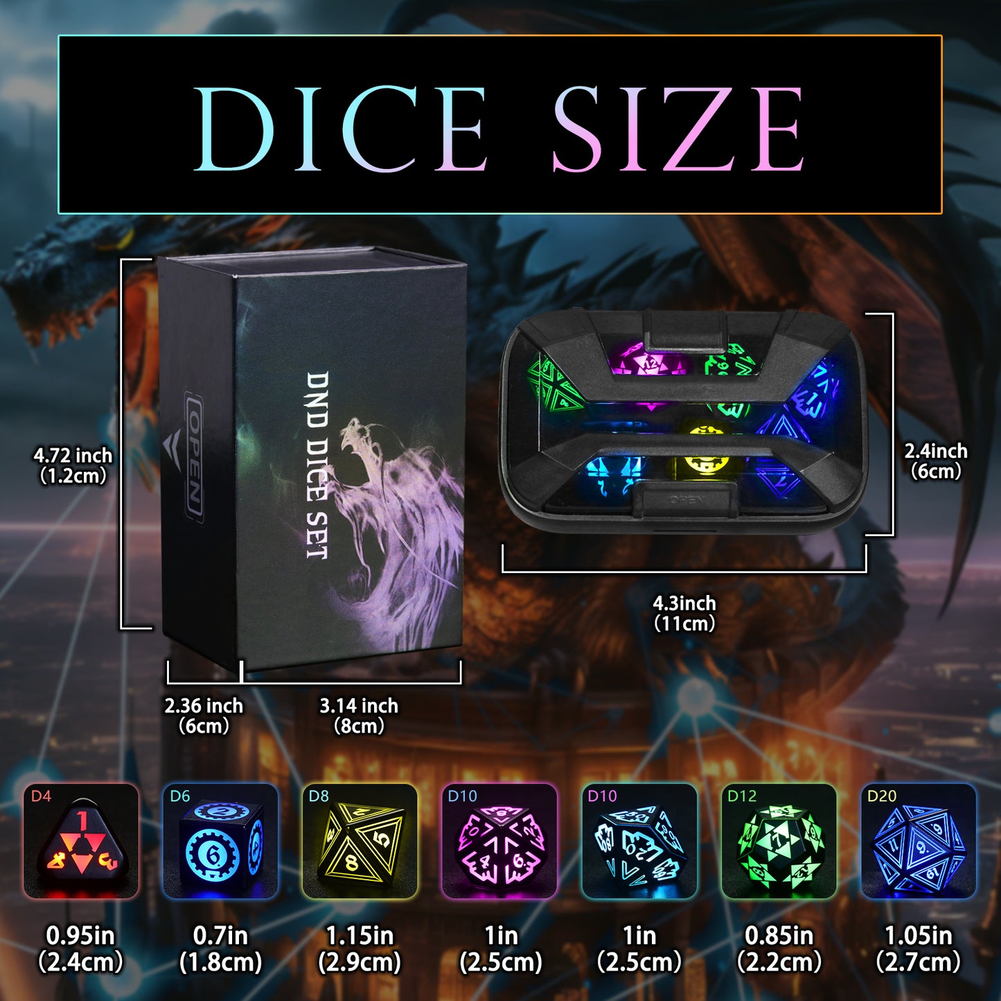 Geometry RGB-Gamer's accessory,Wireless charging DND Dice set