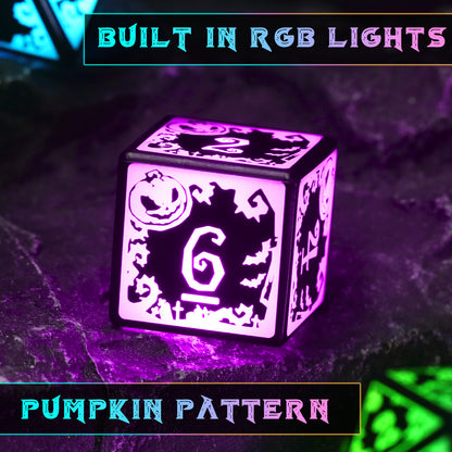 Pumpkin RGB-7 Color Wireless Light Up DND Dice Set