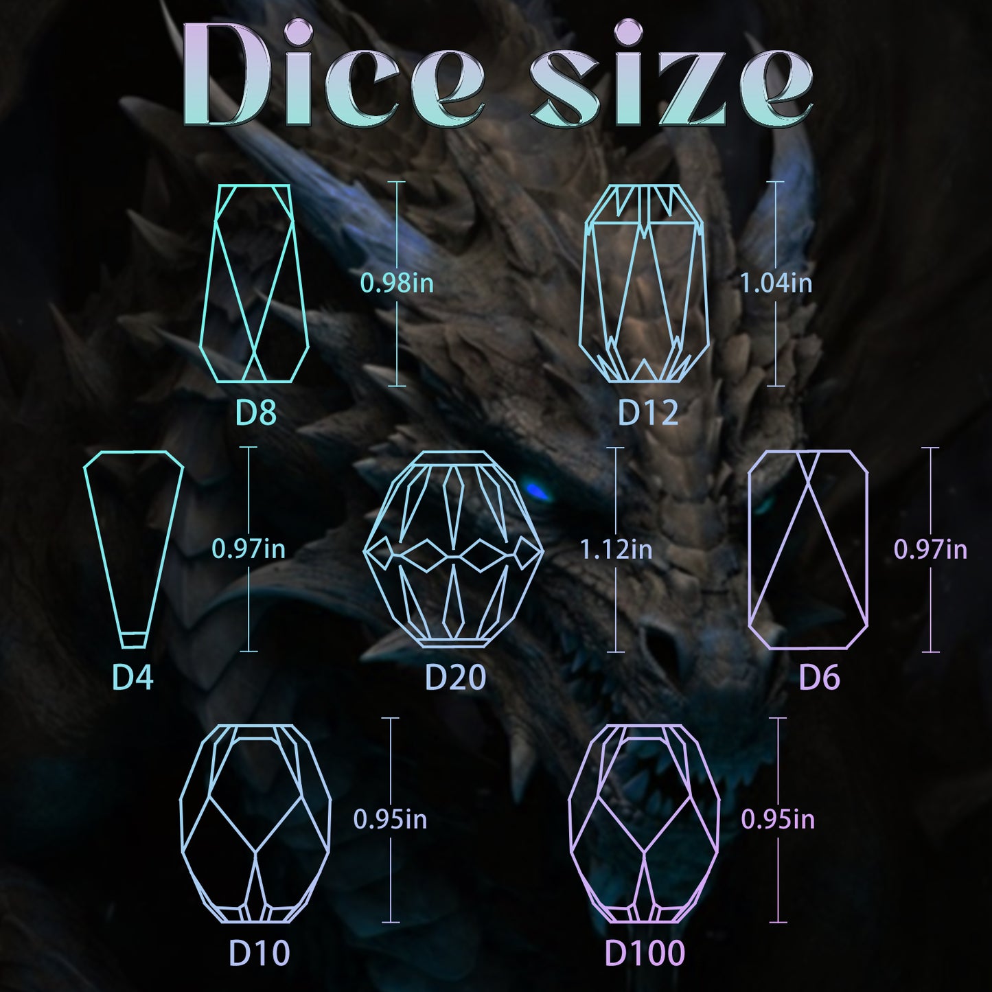 Unique Resin DND Polyhedral Dice Set Stonehenge Theme RPG Dice-Blue and Purple