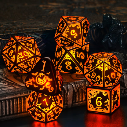 Pumpkin Orange-Wireless Light Up DND Dice Set