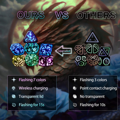Rose RGB-Light up D&D Dice Set RGB DND Dice 7-Color
