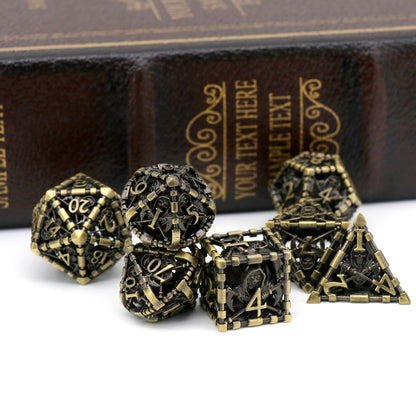 Reaper DND Dice, Dungeons and Dragons Dice Metal Polyhedral Dice Set Role Playing D&D Dice - Bronze