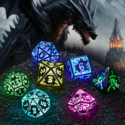 Pumpkin RGB-7 Color Wireless Light Up DND Dice Set