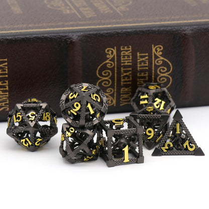 Cthulhu DND Metal Dice, Dungeons and Dragons Dice Metal Dice Set - Black