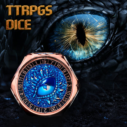 ZHOORQI 8-in-1 Metal DND Dice Set with 3D Monster Engravings(Copper Blue)