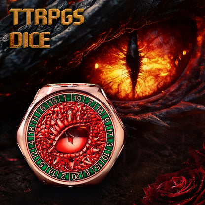 Metal Spinner Dice with Dual D20(Copper Red)