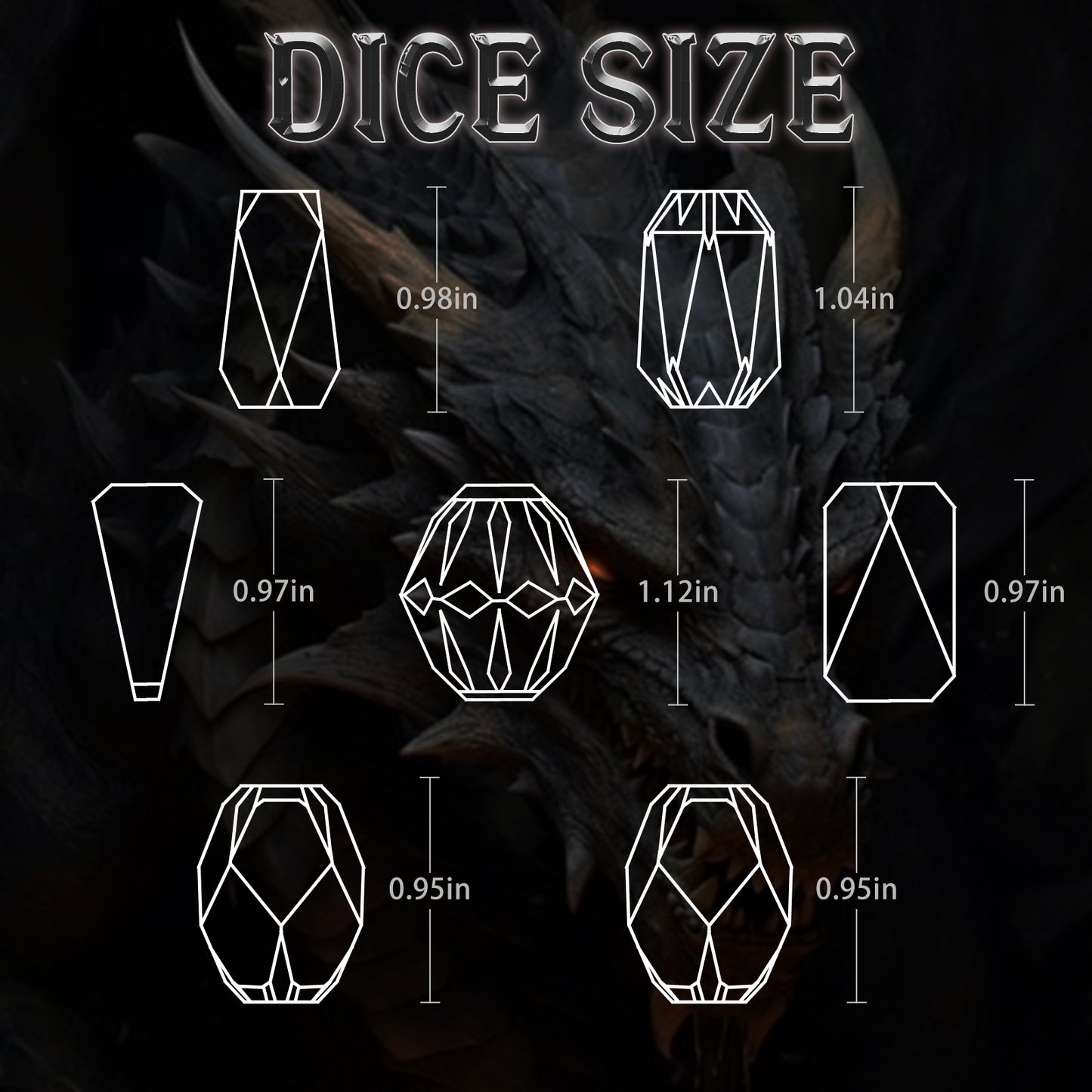 Metal DND Dice Set D&D, Dungeons and Dragons Dice of 7 RPG Dice Set Metal Unique Cool Stonehenge Theme Polyhedral Dice - Black white