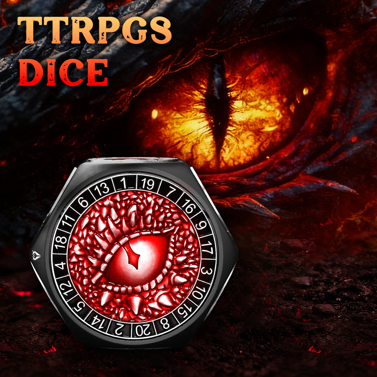 8-in-1 Metal Spinner Dice Perfect Gifts for Dice Goblin (Black Dice-Red)