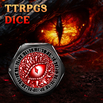 8-in-1 Metal Spinner Dice Perfect Gifts for Dice Goblin (Black Dice-Red)