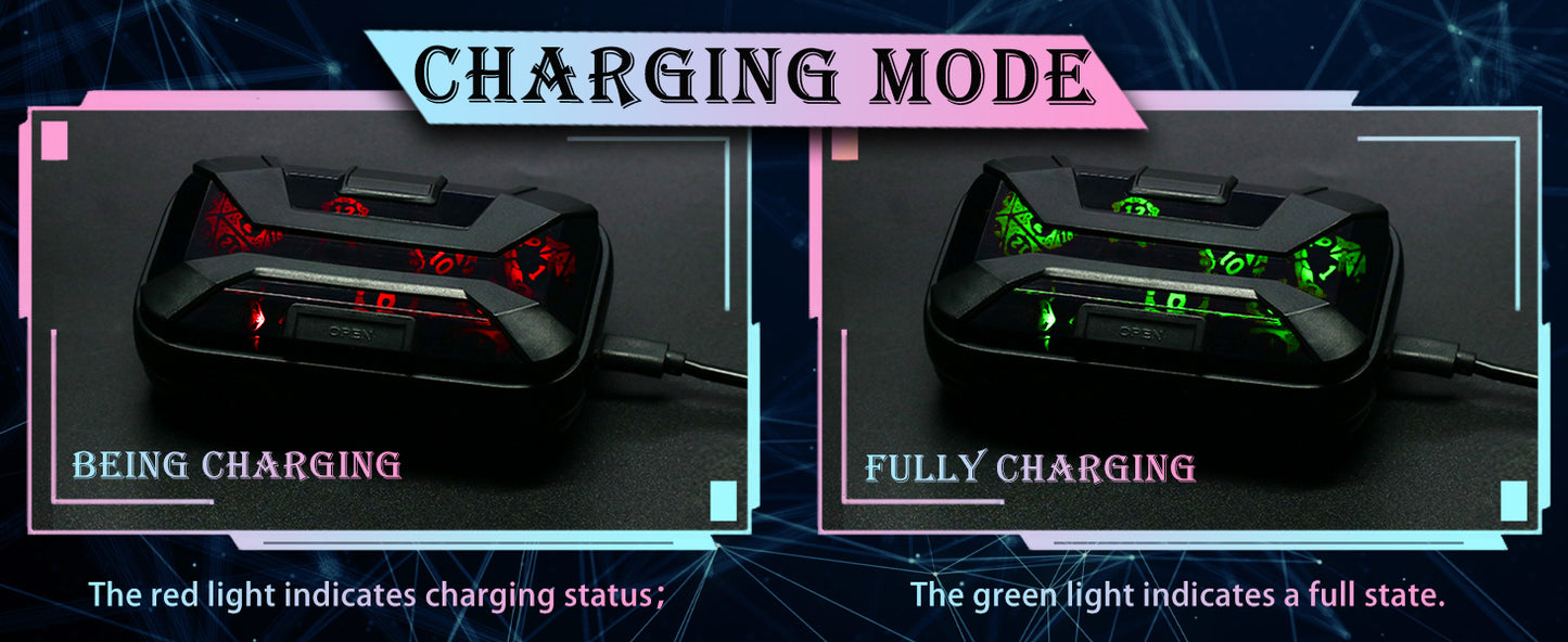 LED DND Dice Set Rechargeable, Cool Light up Dice Wireless Charging for Dungeons and Dragons, Polyhedral Role Playing Dice D&D Gifts(RGB-Shackles)