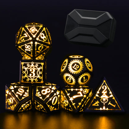 LED Dice, Light up DND Dice Rechargeable Flashing D&D Dice Set Flashing Electronic Glow Dice for Dungeons and Dragons Ttrpg Role Playing Game RGB Dice