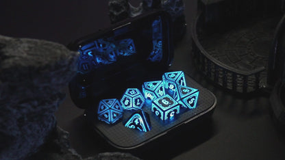 Astral Shard Blue-D&D Wireless LED Dice Set of 7, Well balanced RPG gadget