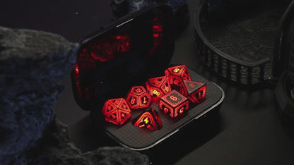 Astral Shard Orange-Single Light up DND Polyhedral Dice Set Rechargeable