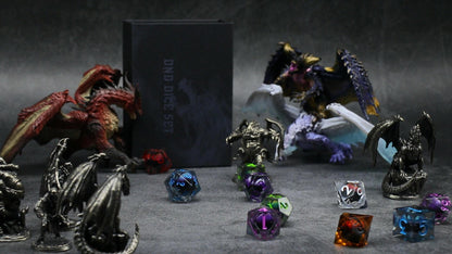 Resin Sharp Edge DND Dice Set Polyhedral Dice -Dark Purple