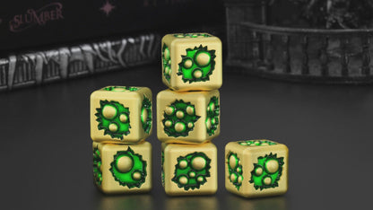 Metal D6 Dice, 6 Sided Dice Set of 6,DND Metal Dice Set for D and D Gifts-Bronze Green